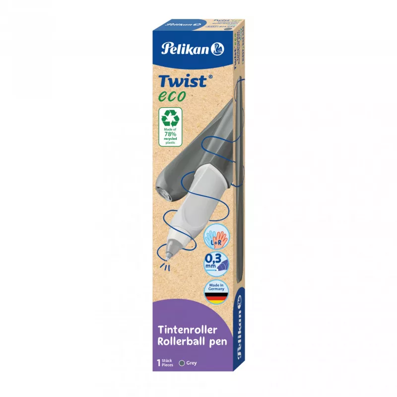 Rašiklis Pelikan Twist eco Blue Pilka sklandus rašymas ir patogumas