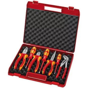 Knipex pliers/tool set 7-vnt.. multi-component sheaths/coated case VDE
