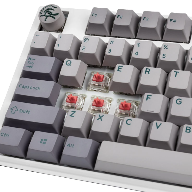 Ducky One 3 TKL klaviatūra, skirta žaidimams, USB, JAV anglų, sidabrinė