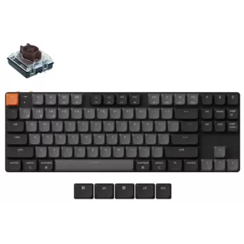 Belaidė mechaninė klaviatūra Keychron K1X-A3 itin plona RGB apšvietimu, belaidis ryšys, kompaktiškas išdėstymas