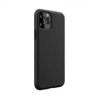 Devia Nature serijos silikoninis dėklas iPhone 12 Pro Max – juodas, minkštos lytėjimo dangos apsauginis dėklas