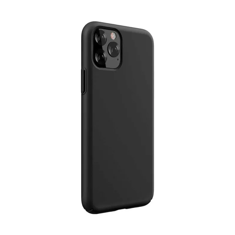 Devia Nature serijos silikoninis dėklas iPhone 12 Pro Max – juodas, minkštos lytėjimo dangos apsauginis dėklas
