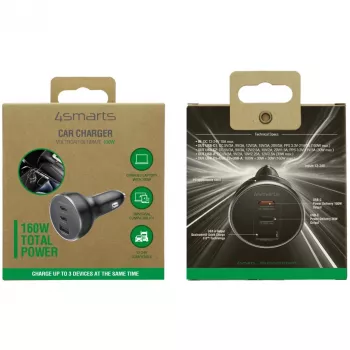 4smarts automobilinis įkroviklis VoltRoad Ultimate 160W juodas (541224)
