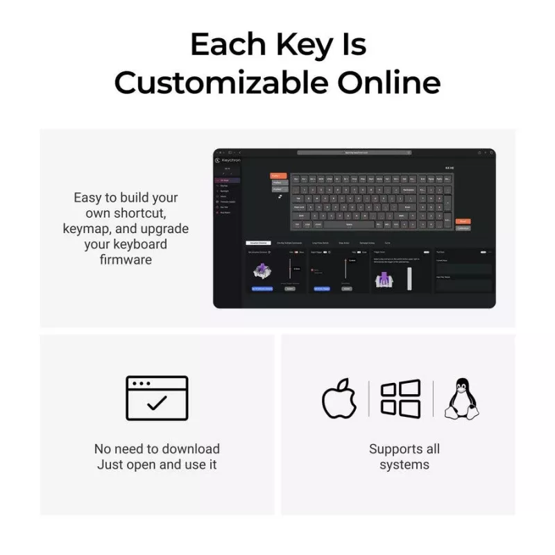 Mechaninė klaviatūra Keychron K4 HE su Gateron Double‑Rail Magnetic Nebula jungikliais, belaidė, juoda, US išdėstymas