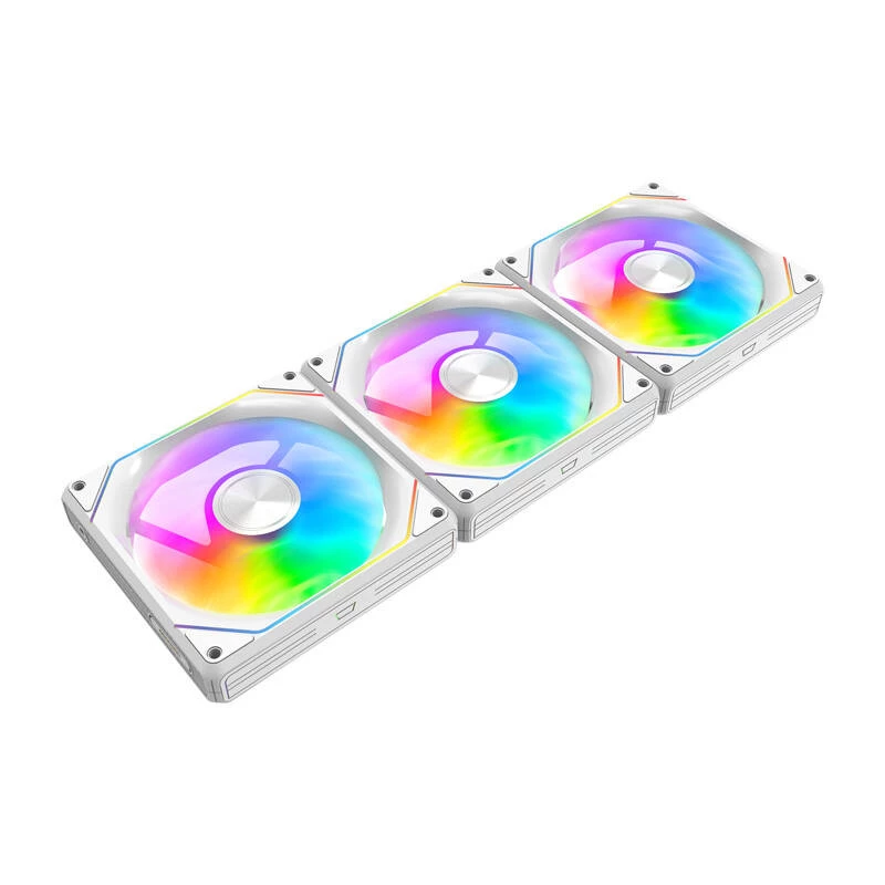 Aušinimo ventiliatoriai Darkflash Gauss G24 3 viename Balti 120 mm — 3 vnt. rinkinys, 120 mm