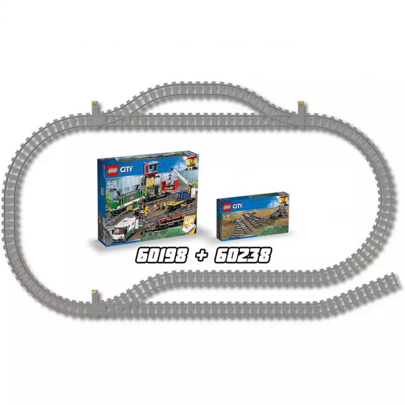 Konstravimo žaislų rinkinys LEGO City 60238 – geležinkelio iešmas ir priedai žaidimų komplektams