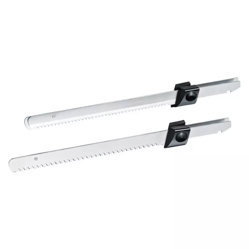 Elektrinis peilis Rommelsbacher EM 150 120 W — nerūdijančio plieno peiliai, naudojamas peilio ilgis 15 cm, juodas