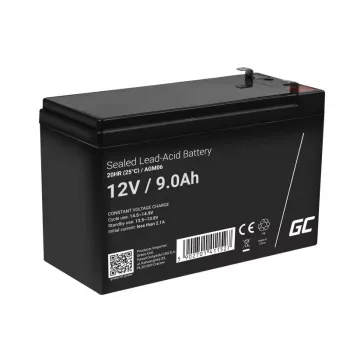 UPS baterija Green Cell AGM06 — 12 V 9 Ah sandari švino rūgštinė (VRLA) 95 × 151 × 65 mm, 2.3 kg