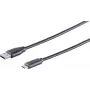 USB kabelis S/CONN 77141-0.5 USB 3.2 Gen 1 0,5 m USB C USB A juoda