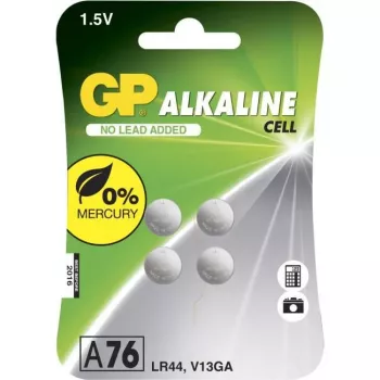 GP šarminė sagos tipo baterija 76A/LR44/V13GA 1,5V 4 vnt. lizdinė pakuotė