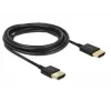 DeLOCK Slim High Quality - HDMI mit Ethernetkabel - HDMI (M) bis HDMI (M) - 25cm - Dreifachisolierung - Schwarz - 4K Unterstützung (85117)