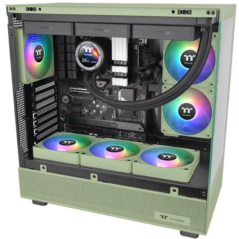 Thermaltake CT140 EX Reverse ARGB 140mm ventiliatorius, 3 vnt. rinkinys - Matcha Green