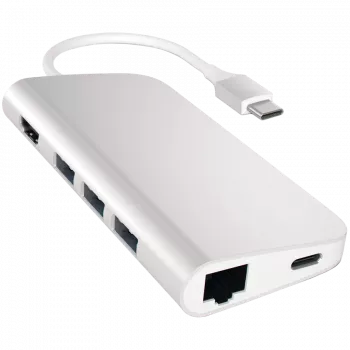 Satechi USB-C daugiafunkcis adapteris 8K su Ethernet V3, pilkos kosmoso spalvos (ST-P8KEM)