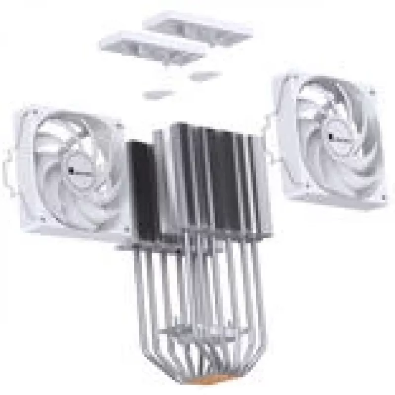 CPU aušintuvas Jonsbo CR-3000E Dual-Tower ARGB White, dviejų bokštų oro aušintuvas su ARGB apšvietimu