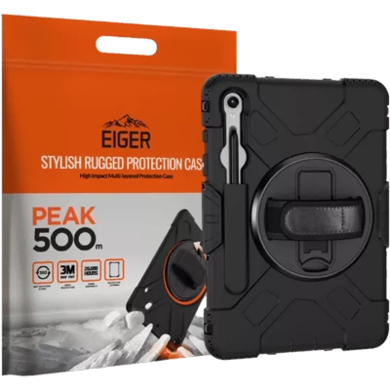 Eiger Peak 500m dėklas Samsung Tab S10 FE+ juodas (EGPE00188)