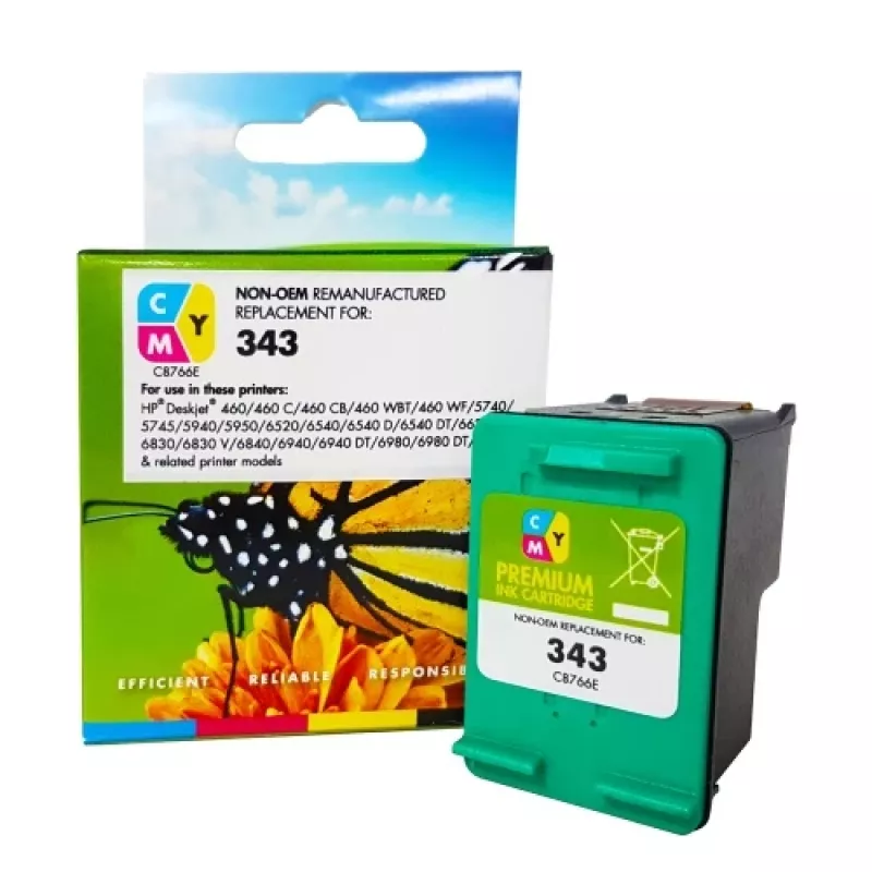 Suderinama Static Control Hewlett-Packard 343 (C8766EE) trispalvė kasetė, 260 psl.