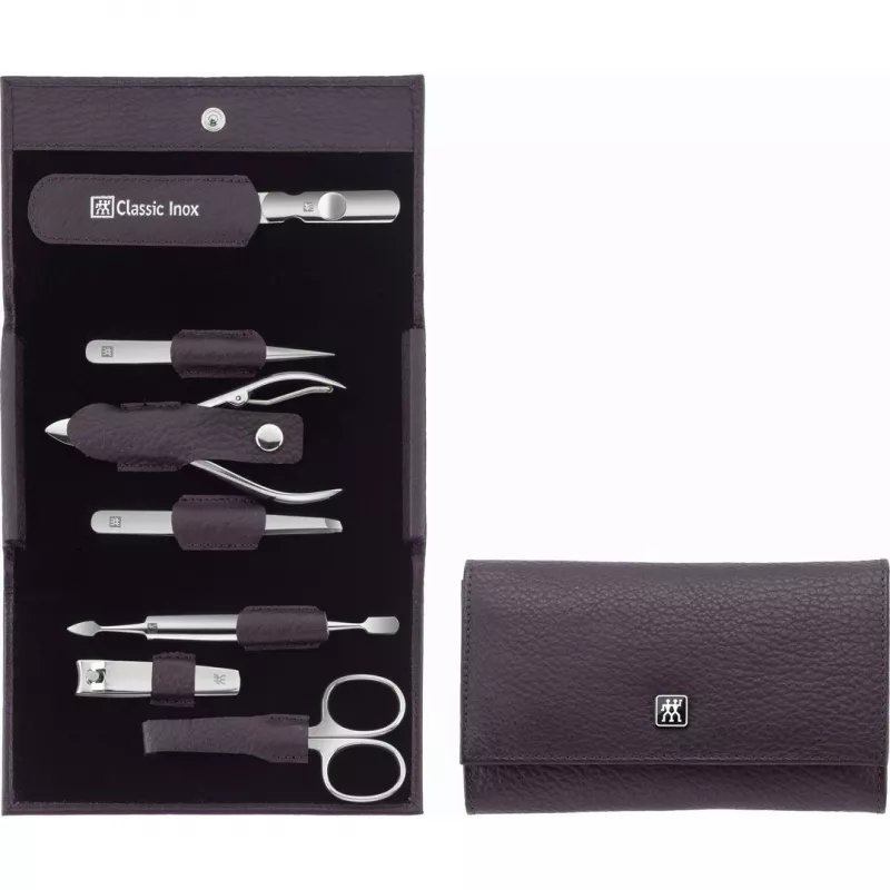 ZWILLING Classic nerūdijančio plieno 97646-008-0 kelioninis manikiūro rinkinys, violetinis dėklas, 7 dalys