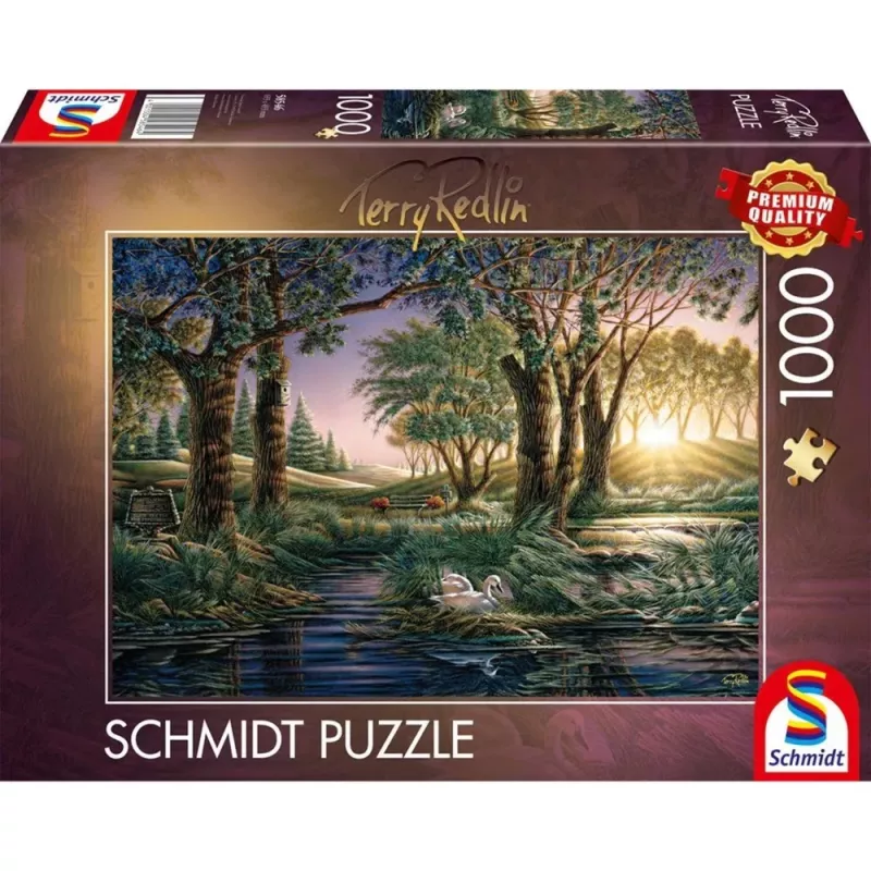 Dėlionė schmidt spiele Terry Redlin „Ryto magija prie tvenkinio“ — 1000 dalių