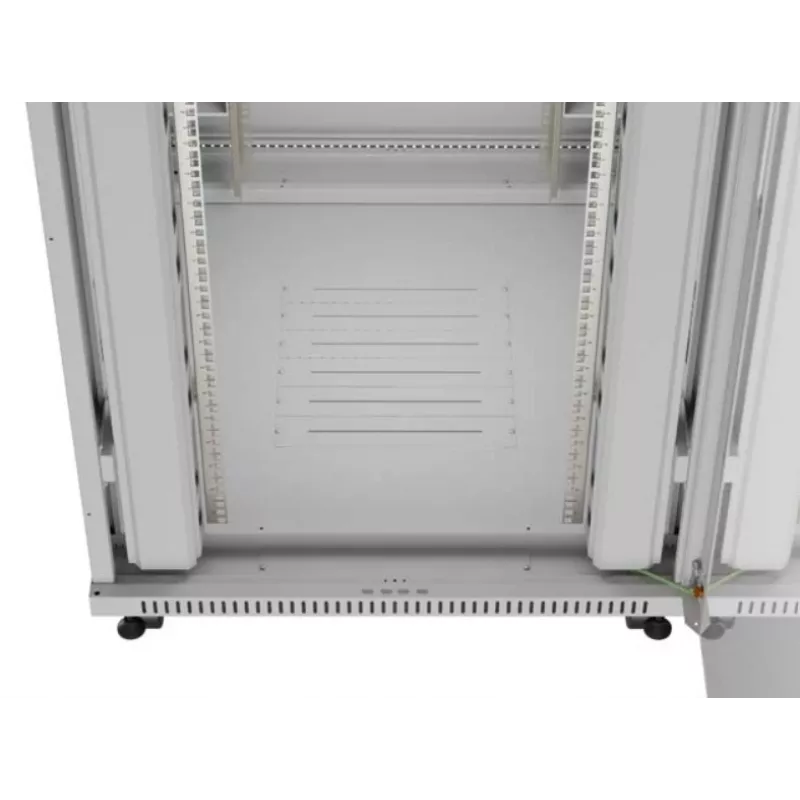 Serverių spinta LANBERG FF01-8047-12SL 47U 800x1000 mm pilka su priekinėmis ir galinėmis stiklinėmis durelėmis bei vieta LCD skydeliui