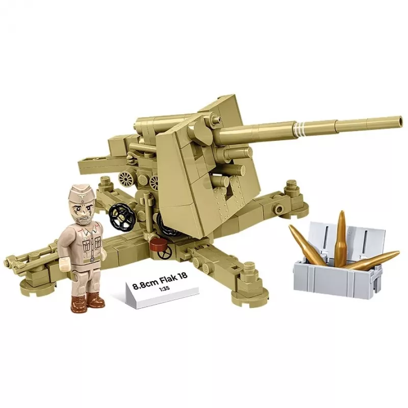 Cobi kaladėlių modelio rinkinys 8,8 cm Flak 18 — 232 detalės, mastelis 1:35