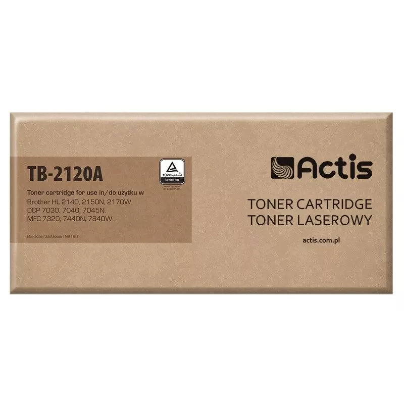Actis TB-2120A dažų kasetė (pakaitalas Brother TN2120; standartinė; 2600 puslapių; juoda)