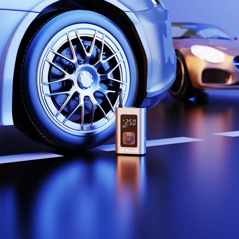Nešiojamas oro kompresorius Tellur TLL158571 12V 150 PSI automobilių padangoms ir pripučiamiems daiktams