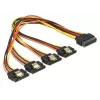SATA kabelis DeLOCK 60157 0,3 m SATA 15 kontaktų 4 x SATA 15 kontaktų Įvairiaspalvis
