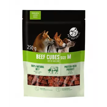 PetRepublic jautienos dresavimo kubeliai, M dydis, 250 g — dresūros skanėstas