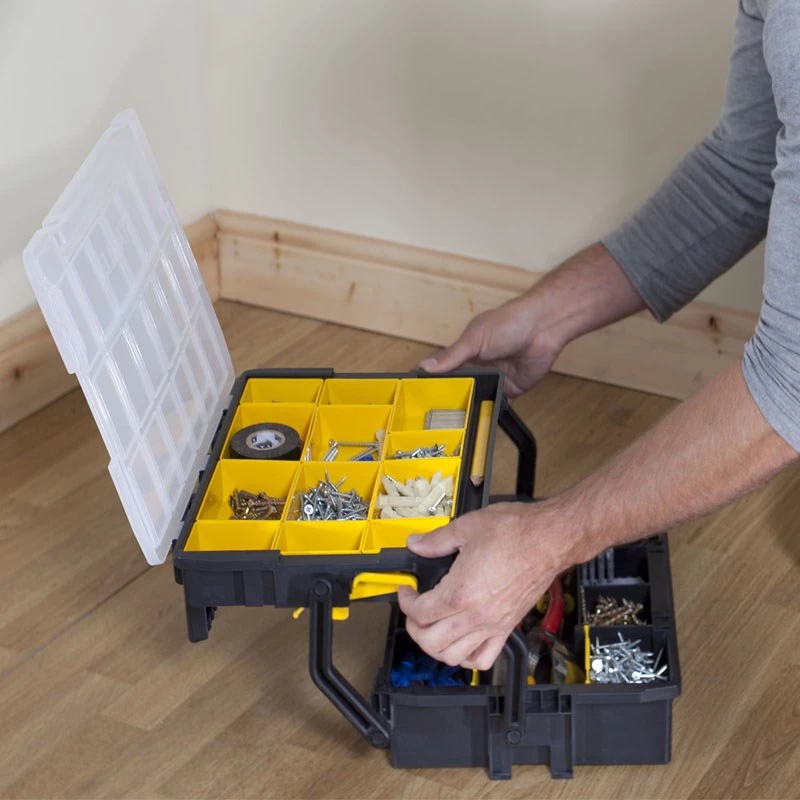 Smulkių detalių dėžė Stanley Sortmaster Multilevel Organizer Juoda Skaidri 400x420x315 mm