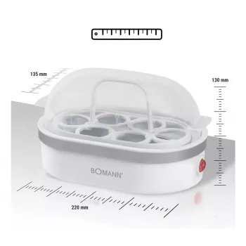 Kiaušinių viryklė Bomann EK 5022 CB 6 vnt. 400 W Sidabrinė Skaidri Balta