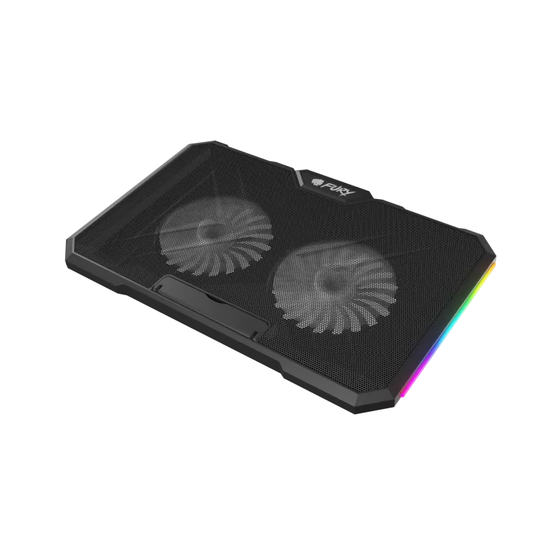 FURY GUNBAI G3 Laptop Cooling Pad 14.1–17.3 su 2 ventiliatoriais, RGB apšvietimu, 2× USB