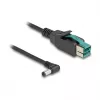 DeLOCK PoweredUSB laidas, kištukas, 12 V į DC 5,5 x 2,1 mm kištukas, kampinis, 1 m