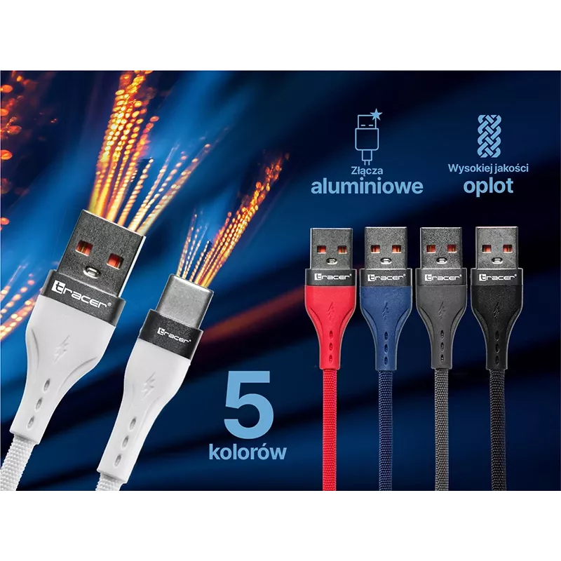 Tracer 47486 USB A - Lightning M/M 1m kabelis raudonas