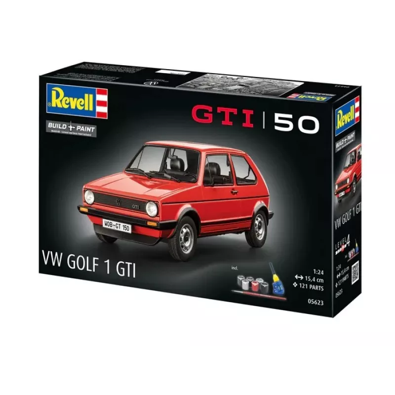 Plastikinis automobilio modelis REVELL VW Golf1 GTI 50 metų 1:24 masteliu