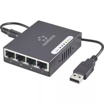 Tinklo komutatorius Renkforce 1423415 — 4 prievadų 1 Gbit/s su USB maitinimo įvestimi