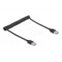 Suvyniota laido DELOCK EASY-USB 2.0 Type-A kištukas į Type-A kištuką 0,5 m – 0,8 m juodas