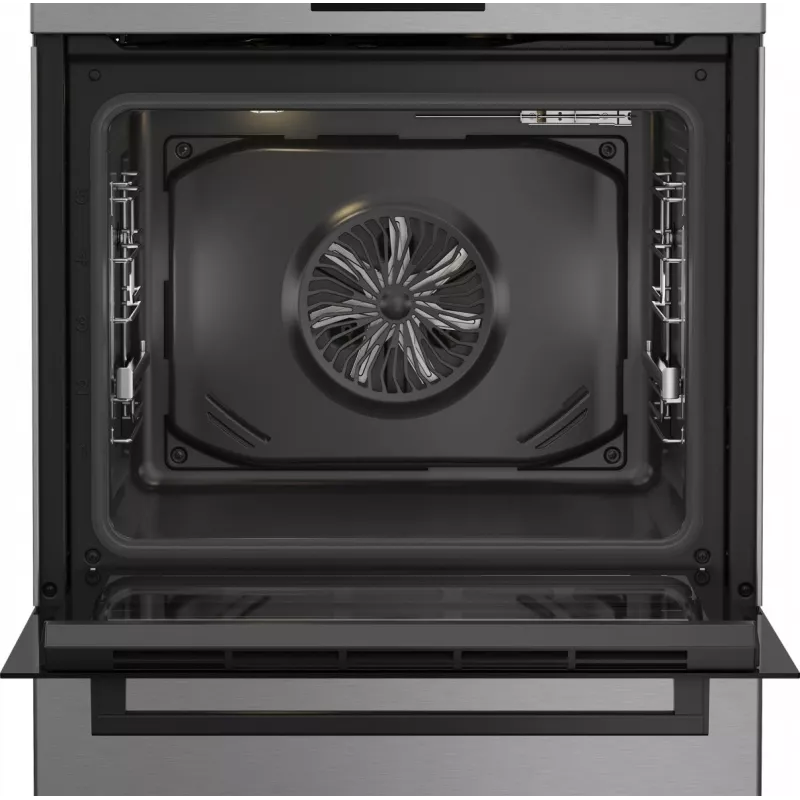 Laisvai pastatoma dujinė-elektrinė viryklė BEKO FBM62330GXTN 60 cm, 4 degiklių dujinė kaitlentė, 72 L elektrinė orkaitė, energijos klasė A