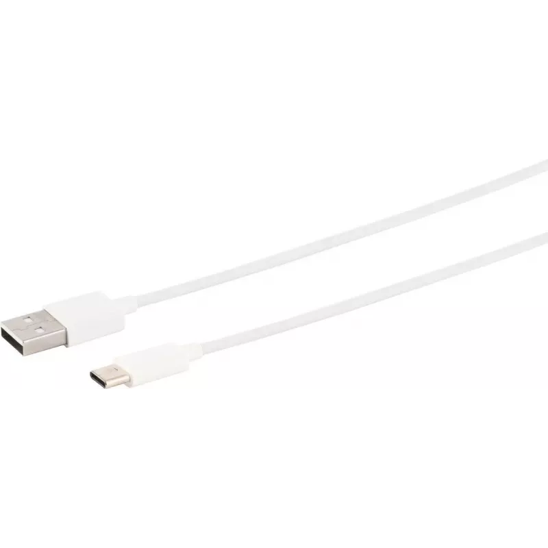 USB laidas S/CONN 14-13040 0,5 m USB A USB C baltas