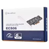 SidabrinėSTONE Serial ATA valdiklis SST-ECS06 — PCIe kortelė su 6 SATA prievadais