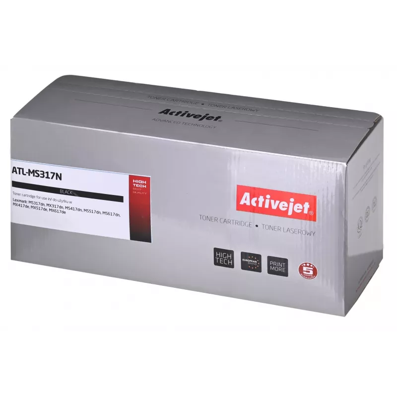 tonerio kasetė ActiveJet replacement for Lexmark 51B2000 Juoda, 2500 puslapių, viena pakuotė