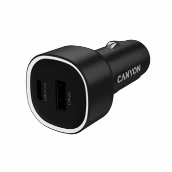 CANYON automobilinis įkroviklis OnDrive 48 PD 48W USB-A+USB-C juodas