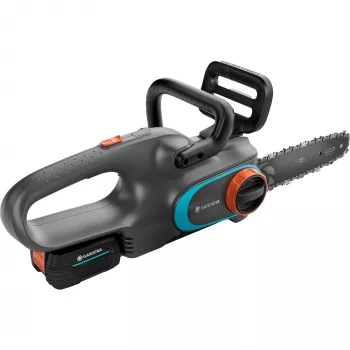 Akumuliatorinis grandininis pjūklas PowerSaw 250/18V P4A paruoštas naudoti rinkinys (pilka/turkio spalvos, ličio jonų akumuliatorius 2,5Ah P4A, POWER FOR ALL ALLIANCE)