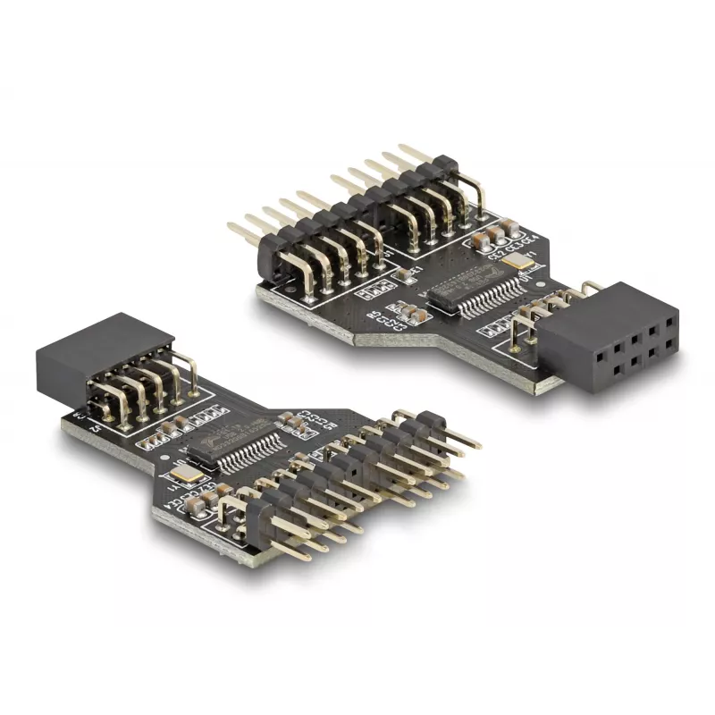 DeLOCK 60045 kabelio lyties keitiklis 9 kontaktų USB 2.0 2 x 9 kontaktų antraštė Juoda