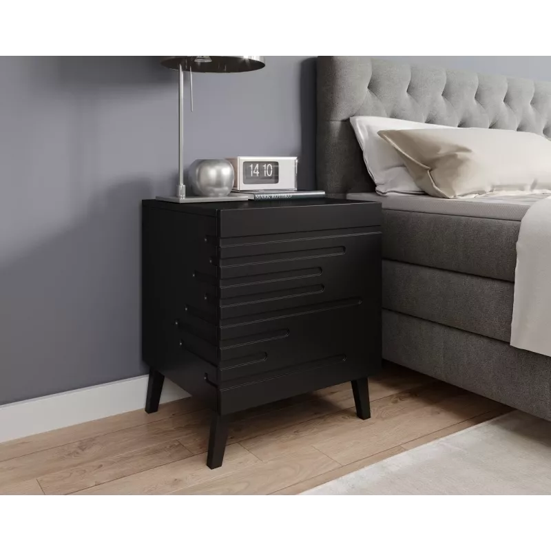 Naktinis staliukas cama meble NOVA 44x40x52 cm matinė juoda — 1 stalčius, 16 mm rėmas