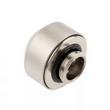 Hardtube Fitting 14 mm by OPTIMUS, Satin Nickel — compression connector for rigid PC cooling tubing