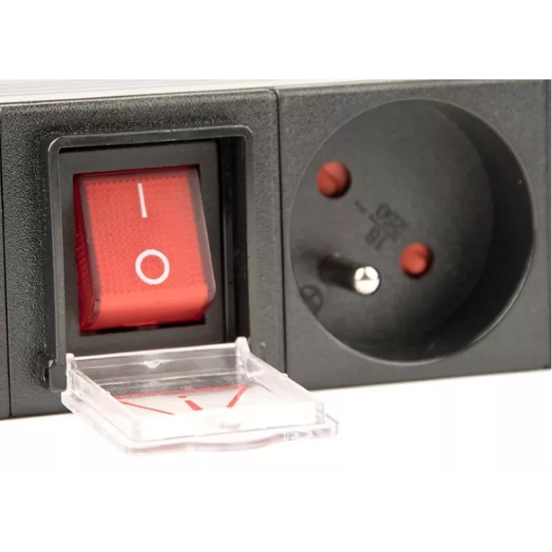Maitinimo skirstytuvas Gembird EG-PDU-014-FC14, 8 AC lizdai, C14 įvadas, 3 m kabelis, 1U aliuminio korpusas, 10 A, 3680 W
