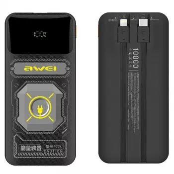 Powerbank 10000mAh 22,5 W P77K integruotas kabelis