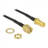 Koaksialinis kabelis DeLOCK 88876 RP-SMA standartinis 0,2 m juodas