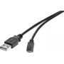 USB 2.0 kabelis Renkforce 1574809, 3 m, juodas, A–A duomenims ir įkrovimui