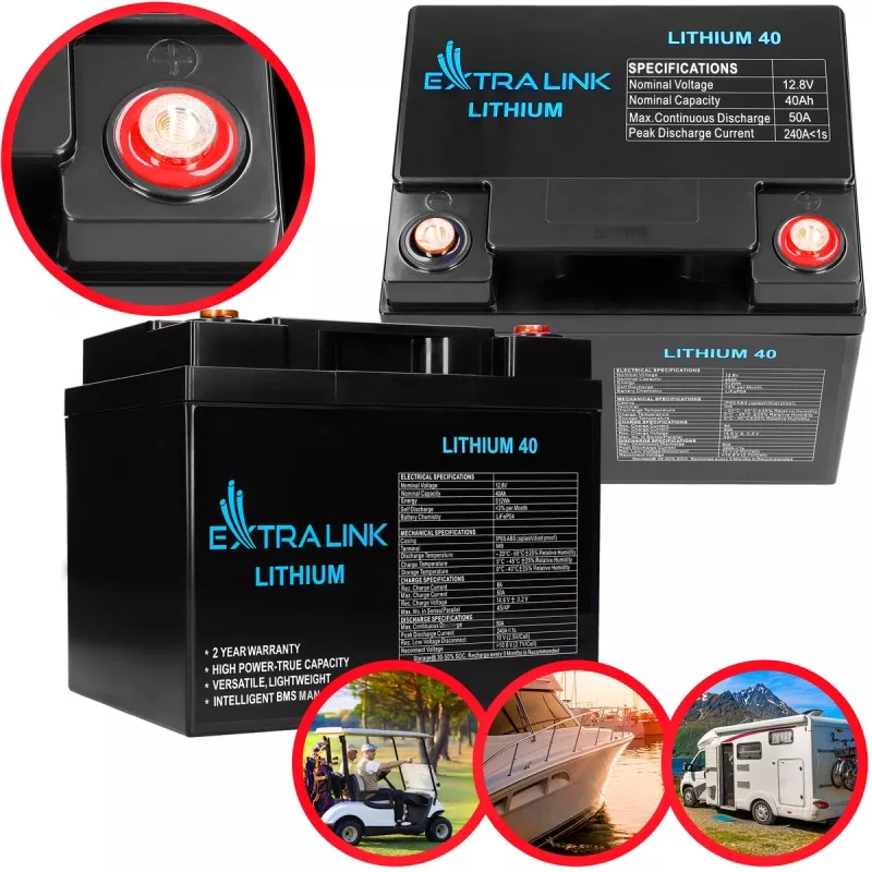 Extralink Akumuliatorius LiFePO4 40AH 12.8V BMS Baterija 40000 mAh